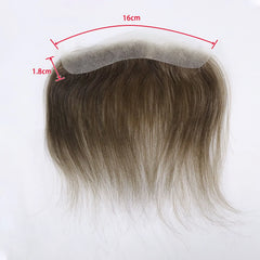 0.06mm Ultra Thin Skin Men Toupee For Forehead #4 Brown Front Hairline Patch For Male Human Hair Wig Capillary Prosthesis Peruk