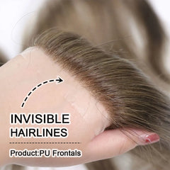 0.06mm Ultra Thin Skin Men Toupee For Forehead #4 Brown Front Hairline Patch For Male Human Hair Wig Capillary Prosthesis Peruk