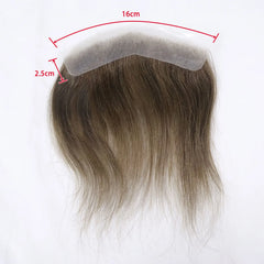 0.06mm Ultra Thin Skin Men Toupee For Forehead #4 Brown Front Hairline Patch For Male Human Hair Wig Capillary Prosthesis Peruk