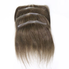 0.06mm Ultra Thin Skin Men Toupee For Forehead #4 Brown Front Hairline Patch For Male Human Hair Wig Capillary Prosthesis Peruk