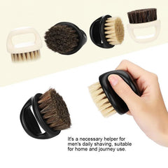 1 Pcs Ring Design Horse Bristle Men Shaving Brush Plastic Portable Barber Beard Brushes Salon Face Cleaning Razor Brush