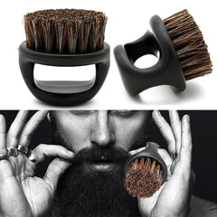 1 Pcs Ring Design Horse Bristle Men Shaving Brush Plastic Portable Barber Beard Brushes Salon Face Cleaning Razor Brush