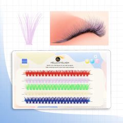 100 PCS Christmas DIY Lash Cluster Colorful Individual Manga Lashes Extension Kit Natural False Eyelashes Bunches