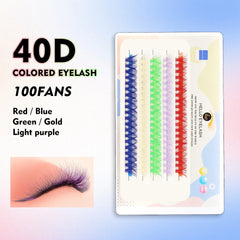 100 PCS Christmas DIY Lash Cluster Colorful Individual Manga Lashes Extension Kit Natural False Eyelashes Bunches