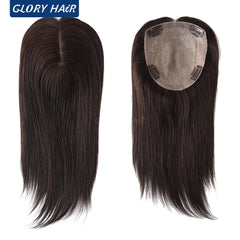 14&quot; 16&quot; Hair Toppers for Women Silk Top Toupee Hairpiece 3 Clip In Blonde Hair Capillary Prosthesis for for White Women