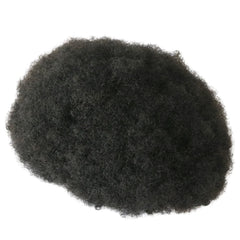 #1B #1 6mm Afro Men's Wig 100% Human Hair Toupee for Men Indian Remy Hair Men's Skin Prosthesis Capillary System