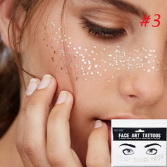 1pcs Flash Tattoo Waterproof Stars Choker Pattern Freckles Gold Face Tattoo Sticker Eye Decals Bride Tribe Girl Party Body Art