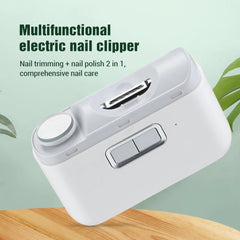 2 IN 1 Electric Nail Clipper Cutter With LED Light Automatic Nail Grinder Trimmer For Baby Adult Mini Manicure Tools Nail Care