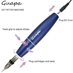 2023 Guapa Tattoo Machine Multifunction Permanent Makeup Pen with Powerful Motor for Body Tattoo Compatible Universal Cartridges