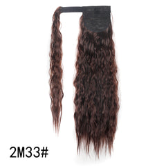 22inch 100g Synthetic Corn Wavy Long Ponytail For Women Hairpiece Wrap On Clip Hair Extensions Black Brown Pony Tail Blonde Hair