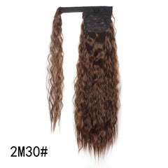 22inch 100g Synthetic Corn Wavy Long Ponytail For Women Hairpiece Wrap On Clip Hair Extensions Black Brown Pony Tail Blonde Hair