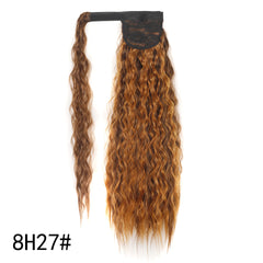 22inch 100g Synthetic Corn Wavy Long Ponytail For Women Hairpiece Wrap On Clip Hair Extensions Black Brown Pony Tail Blonde Hair