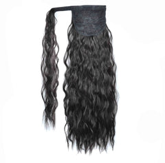 22inch 100g Synthetic Corn Wavy Long Ponytail For Women Hairpiece Wrap On Clip Hair Extensions Black Brown Pony Tail Blonde Hair