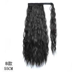 22inch 100g Synthetic Corn Wavy Long Ponytail For Women Hairpiece Wrap On Clip Hair Extensions Black Brown Pony Tail Blonde Hair