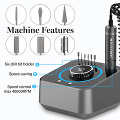 Electric Nail Drill 40000RPM Professional Manicure Machine With Brushless Motor Nails Sander Set Nail Salon Polisher Equipment