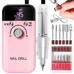 45000RPM Electric Nail Drill Machine Professional Nail Drills for Gel Nails Polish Rechargeable Portable Nail File Manicure Tool