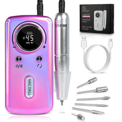 45000RPM Electric Nail Drill Machine With LCD Display Rechargeable Nail File Nails Accessories Gel Nail Polish Still Nail Machine Kit