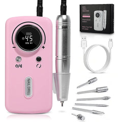 45000RPM Electric Nail Drill Machine With LCD Display Rechargeable Nail File Nails Accessories Gel Nail Polish Still Nail Machine Kit