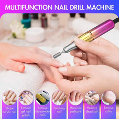 Nail Drill Machine 45000RPM Nail Salon Rechargeable Electric Nail Sander for Manicure Set Gel Nail Polish Professional