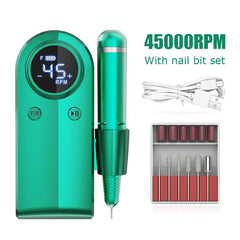 Nail Drill Machine 45000RPM Nail Salon Rechargeable Electric Nail Sander for Manicure Set Gel Nail Polish Professional