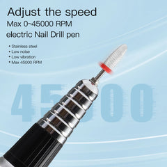 45000RPM Professional Nails Drills Manicure Pedicure Set Electric Strong File Polishing Nails Art Grinding Device Gel Polish