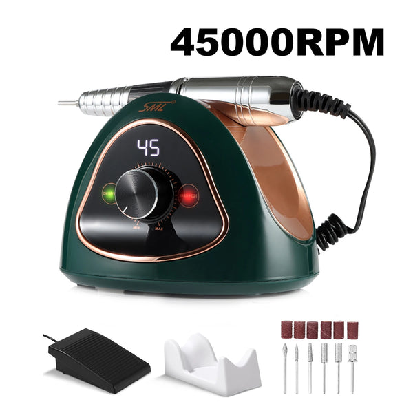 45000RPM Professional Nails Drills Manicure Pedicure Set Electric Strong File Polishing Nails Art Grinding Device Gel Polish