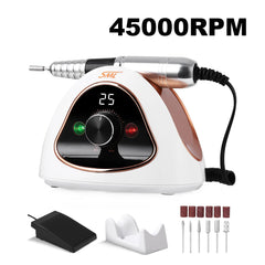 45000RPM Professional Nails Drills Manicure Pedicure Set Electric Strong File Polishing Nails Art Grinding Device Gel Polish