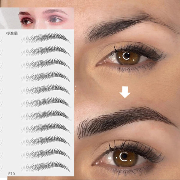 4D Hair Like Eyebrows Stickers Makeup Waterproof Eyebrow Tattoo Sticker Long Lasting Natural Fake Eyebrow Stickers Cosmetic 1PC