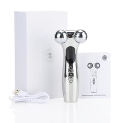 4D Roller Facial Massager EMS Face Lift Device V-Face Slimmer Skin Tightening Double Chin Remover Eye Care Vibration Massager