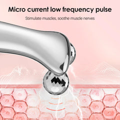 4D Roller Facial Massager EMS Face Lift Device V-Face Slimmer Skin Tightening Double Chin Remover Eye Care Vibration Massager