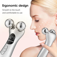 4D Roller Facial Massager EMS Face Lift Device V-Face Slimmer Skin Tightening Double Chin Remover Eye Care Vibration Massager