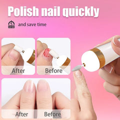 Electric 5 in 1 Nail Polish Drill Machine With Light Portable Mini Electric Manicure Art Pen Tools  Gel Remover