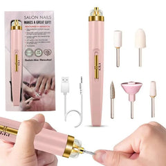 Electric 5 in 1 Nail Polish Drill Machine With Light Portable Mini Electric Manicure Art Pen Tools  Gel Remover