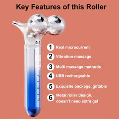 5D Facial Lift Massager EMS Microcurrent Roller Massage Eye Skin Tighten Wrinkle Removal Pulse Vibration V Face Beauty Devices