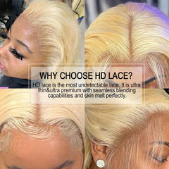 613 Blonde Skinlike 5X5 HD Lace Closure Only Straight Invisible 6X6 HD Lace Closure Pre plucked HD Transparent Lace Human Hair