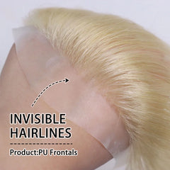 7# Brown Natural Human Hair Toupee Men Forehead Hairpiece Patch Invisible Seamless Ultra Thin Skin PU Men's Capillary Prosthesis