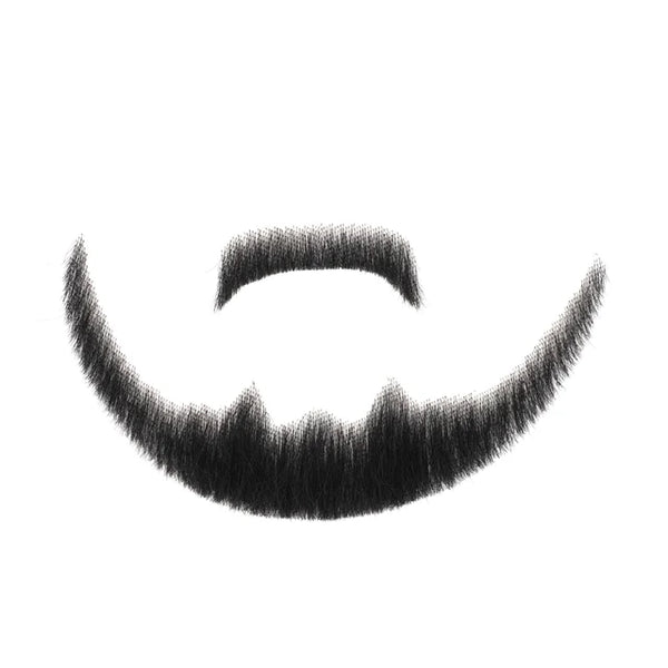 A Handmade Beard With Human Hair For Man Mustache Makeup for Film and Television Makeup Synthetic Fake Hair Cosplay Party Tools