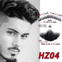 A Handmade Beard With Human Hair For Man Mustache Makeup for Film and Television Makeup Synthetic Fake Hair Cosplay Party Tools