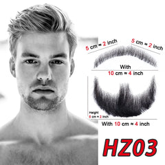 A Handmade Beard With Human Hair For Man Mustache Makeup for Film and Television Makeup Synthetic Fake Hair Cosplay Party Tools