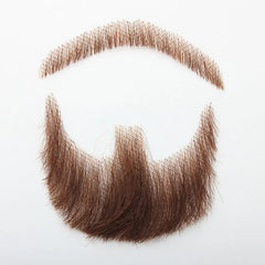 A Handmade Beard With Human Hair For Man Mustache Makeup for Film and Television Makeup Synthetic Fake Hair Cosplay Party Tools