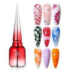 AS Clear Blooming Gel Polish 15ml UV LED Soak Off Nail Art Polish for Spreading Effect Marble Nail Polish Gel Paint Varnish