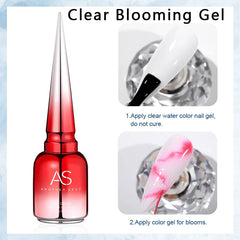 AS Clear Blooming Gel Polish 15ml UV LED Soak Off Nail Art Polish for Spreading Effect Marble Nail Polish Gel Paint Varnish