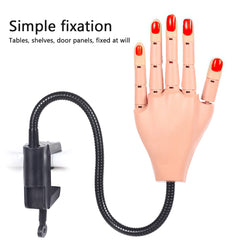 Adjustable Manicure Practice Hand Training Model Reusable Hand Model Bendable Finger With 200pcs Nail Tips For Beginner Practice