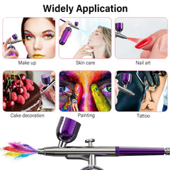 Oxygen Injector Air Brush Kit Nail With Compressor Portable Airbrush For Nails Cake Tattoo Makeup Paint Air Spray Gun