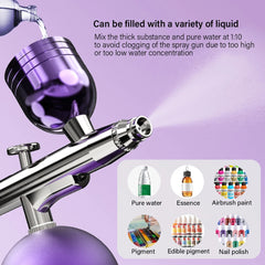 Oxygen Injector Air Brush Kit Nail With Compressor Portable Airbrush For Nails Cake Tattoo Makeup Paint Air Spray Gun