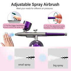 Oxygen Injector Air Brush Kit Nail With Compressor Portable Airbrush For Nails Cake Tattoo Makeup Paint Air Spray Gun