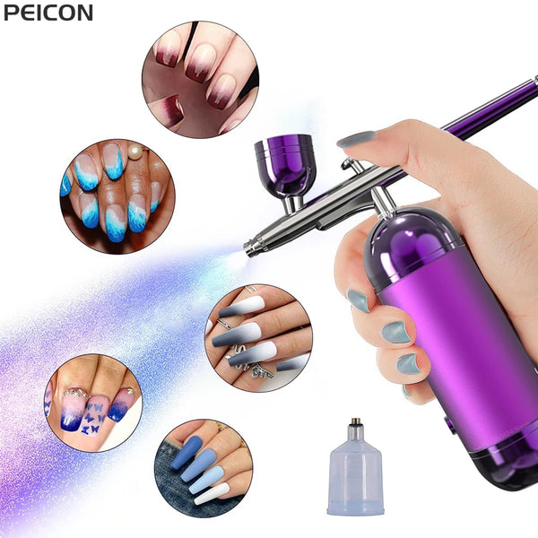 Oxygen Injector Air Brush Kit Nail With Compressor Portable Airbrush For Nails Cake Tattoo Makeup Paint Air Spray Gun