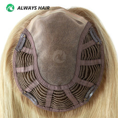 Alwayshair TP18 14&quot; Mono top Wig Topper for Women Straight Human Hair Women Toupee Clip in Toppers 120% Density Hair Pieces Hot