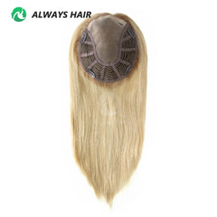 Alwayshair TP18 14&quot; Mono top Wig Topper for Women Straight Human Hair Women Toupee Clip in Toppers 120% Density Hair Pieces Hot