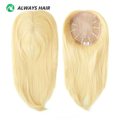 Alwayshair TP18 14&quot; Mono top Wig Topper for Women Straight Human Hair Women Toupee Clip in Toppers 120% Density Hair Pieces Hot